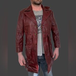 70s Mens Leather Jacket De Long S M